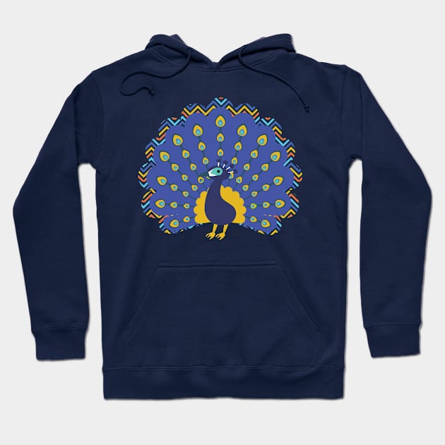 Colorful Abstract Peacock Bird Lover Design Hoodie by Syressence